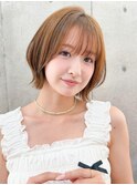 レイヤーボブ/ミルクティーベージュ/髪質改善/顔周り/立川