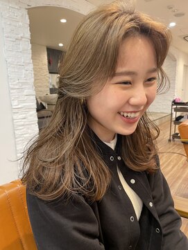 ノラキチジョウジ(NORA KICHIJOJI) カーテンバング#アッシュブラウン#レイヤーカット#セミロング