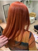 ハイトーンオレンジ×タイトストレート