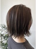 切りっぱなしボブハイライト