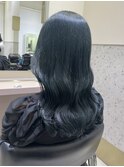 ブリーチなし　ブルーカラー