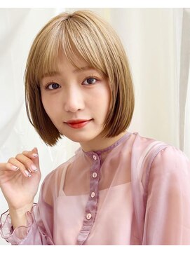 アフロートリノ(AFLOAT Leino) 【修】20代30代40代◎透明感カラー×韓国切りぱなしボブ