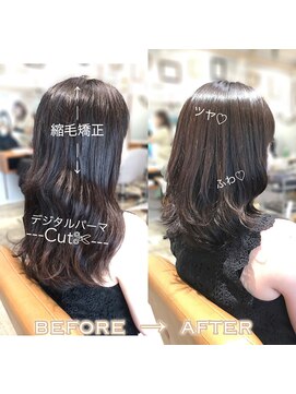ラブクロムトーキョー オモテサンドウ(LOVECHROME OMOTESANDO) 髪質改善縮毛矯正ストカール美黒髪似合わせカットデジタルパーマ