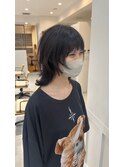 レイヤーボブウルフフェイスレイヤー×ナチュラル黒髪暗髪