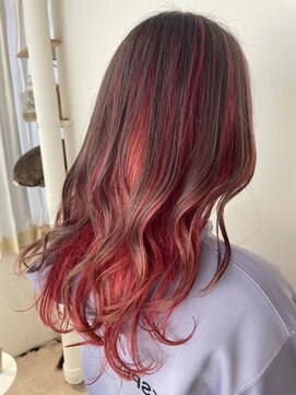 ティダスマイル(tida smile) 美髪ピンクブラウンアンブレラカラーブリーチデザインカラー