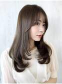 るなstyle ワンカールレイヤー小顔似合わせカットベージュ