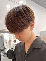 マッシュナチュラルカラーマッシュメンズヘアカラーツーブロック