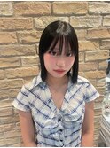 外ハネボブ似合わせカットブリーチなしブルーカラー/三鷹/吉祥寺