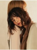 波ウェーブパーマ抜け感ミディアムウルフレイヤーtk1大宮