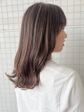 エリマ 調布(elima) 調布白髪ぼかしハイライトミディアムボブアッシュベージュカラー
