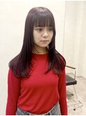 ワインレッド/暖色カラー/レイヤーカット/20代