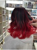 グラデーションカラー！マニキュアレッド！