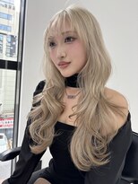 ランテルディ 渋谷(LANTERDIT)&nbsp;レイヤーカット　ホワイトベージュ　韓国ヘア