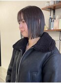ダークパープル/ナチュラルショート/夏のヘアアレンジ/横浜