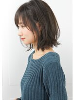 ルエ(rue)&nbsp;『rue京都』小顔ミディアム切りっぱなし外ハネボブくびれミディ