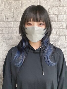 リアイス(Re:ICE) ミニウルフ/くすみブルー/流れるレイヤー/インナーハイライト