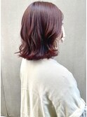 チェリーピンク/ミディアムボブ