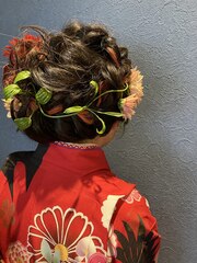 《Kubu hair》七五三生花アレンジ