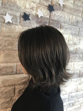 ルッソリベラ 池袋(Lusso libera) 白髪ぼかしハイライト外ハネボブ◎30代40代50代