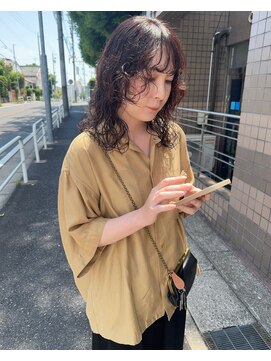 リファニー(lifunny) クルクルパーマ×オレンジブラウン