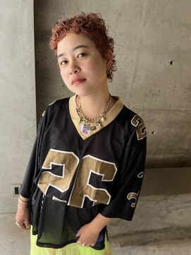 ダールヘア(dar hair) ベリーショートパーマ×オレンジカラー/呉市美容院/REN