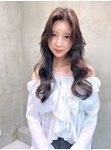 LANY横浜 赤みブラウン×韓国風巻き