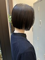 黒髪/ボブウルフ/ネビージュ/小顔/ワンレン/髪質改善/前髪