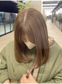 透け感オリーブベージュ/ブリーチ無しWカラー*ニュアンスカラーA