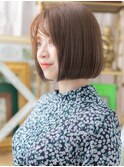 ■グレーベージュ前下がり切りっぱなしボブ307-2川口30代40代