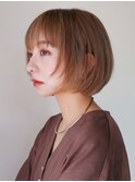 ハイトーンボブ/顔周りレイヤー/軽めボブ内巻きボブ顎ラインボブ