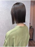 【切りっぱなしボブ】グレージュカラー
