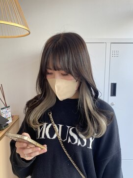 黒髪カタログ/オリーブグレー/小顔に見せるヘア/ココアベージュ