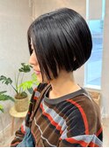 大人ショートボブ/前下がりボブ/前髪なし/30代40代50代