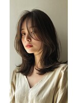 レス(Les.)&nbsp;ハッシュカット韓国風レイヤーミディアムレイヤー