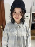 【三ツ井純】ニュアンスパーマ ほつれパーマ グレージュ 無造作