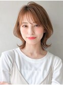 前髪 外ハネボブ ダークアッシュ 大人ガーリー "