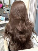ミルクティーベージュカラー レイヤーカット ブリーチなし