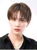 ツーブロックナチュラルダウンパーマシースルーマッシュ