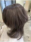 ウルフカット/シアーグレージュ/エレガンス/艶感/30代/40代/50代