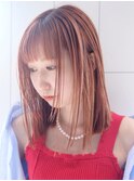 オレンジベージュ_くびれヘアビタミンカラー_ba341021