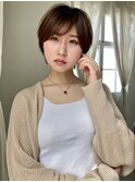 大人可愛い20代30代40代前下がりショート 美シルエットショート