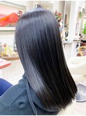 縮毛矯正 黒髪ストレートロング