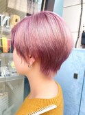 ショートボブ×ピンクベージュ【鶴見】