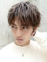 前下がりマッシュソフトツイストスパイラルパーマツーブロック