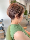 刈り上げ丸みショート