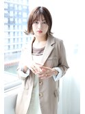 エギョモリくるりんぱガーリーセンター分けボブ