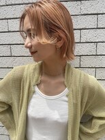 ロンドシエル 横浜(Lond ciel)&nbsp;ハイトーンボブ／顔周り/切りっぱなしボブ/オレンジ