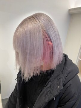 ベレーザ 渋谷(BELEZA) 6174グレーベージュハイトーングラデーションインナーカラーボブ