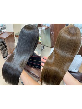 クセを伸ばしながら、柔らかな手触りと自然なストレートになれる髪質改善縮毛矯正☆最高のツヤ髪になれます