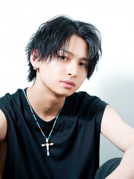 アルファ 新宿(alpha) サーフカール/ 刈り上げセンターパート/ブルーブラック[新宿駅]